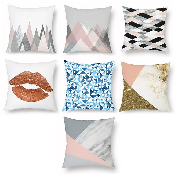 Stylish Throw Pillow Case, 18''x18'' Decorative Pillow Cover, Modern Protector Cushion Cover with Zipper for Couch Sofa Patio Chair Bedroom Home Decor Office Car