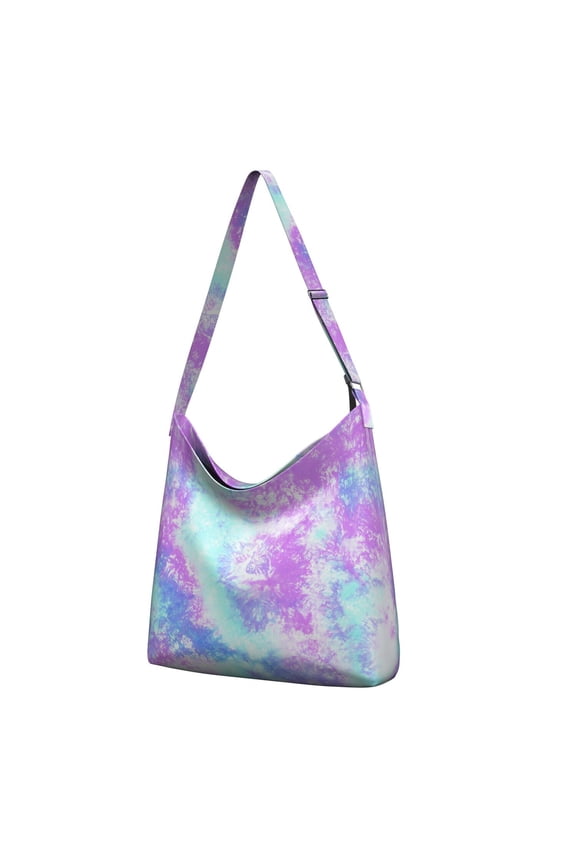 Stylish Tie Dye Crossbody Shoulder Bag | Large Capacity Multi-Pocket Sling Tote | Adjustable Strap for Work, Travel & Daily Use (Rainbow Tie Dye, Watercolor, Bohemian)