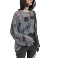 thumbnail image 1 of Stylish Tie Dye Mesh Long Sleeve T-Shirt for Women Aesthetic Oversized Blouse See Through Fabric Tunics Top Streetwear, 1 of 10