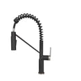 thumbnail image 1 of Stylish Tivoli One-Handle Matte Black & Stainless Steel Pull Down Kitchen Faucet Height 16 ¾" K-149NS, 1 of 10