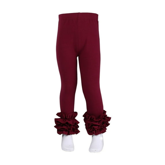 Stylish Toddler Girls Leggings with Lace Trim Ruffle Design Soft Footless Pants for Daily Wear