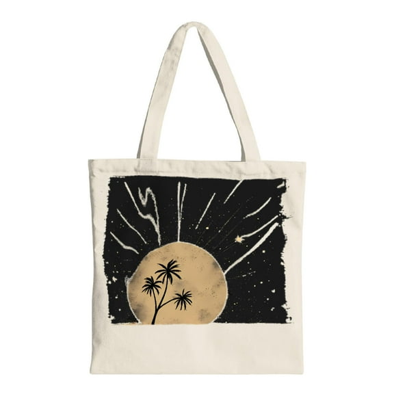 Stylish Tote Bag - Canvas Shopping Bag with Moon & Star Design Perfect for Parties Travel & Everyday Use