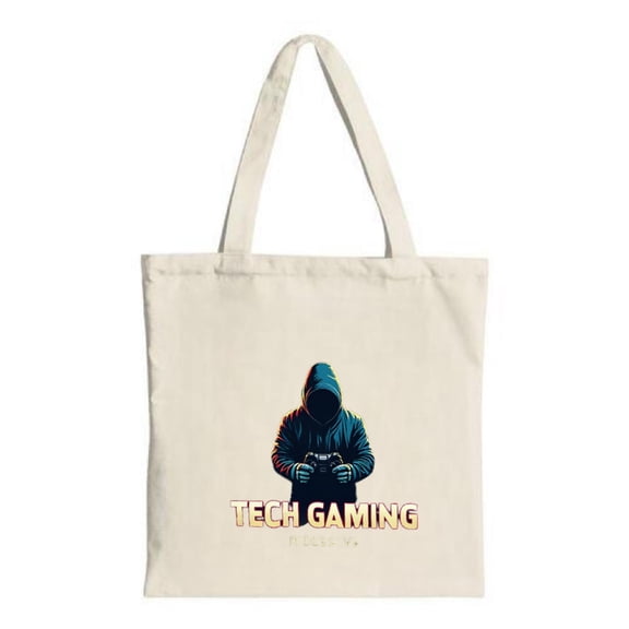 Stylish Tote Bag featuring a colorful hoodie - wearing gamer with a controller perfect for shopping travel and parties