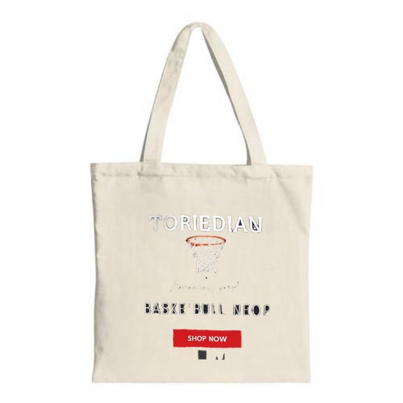 Stylish Tote Bag featuring a design with ' TORIEDIAN ' and ' BASKET NEOP ' perfect for shopping and travel