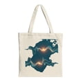 thumbnail image 1 of Stylish Tote Bag with a Dark Blue South Map Design Glowing Colorful Waves Perfect for Shopping Travel and Parties, 1 of 4
