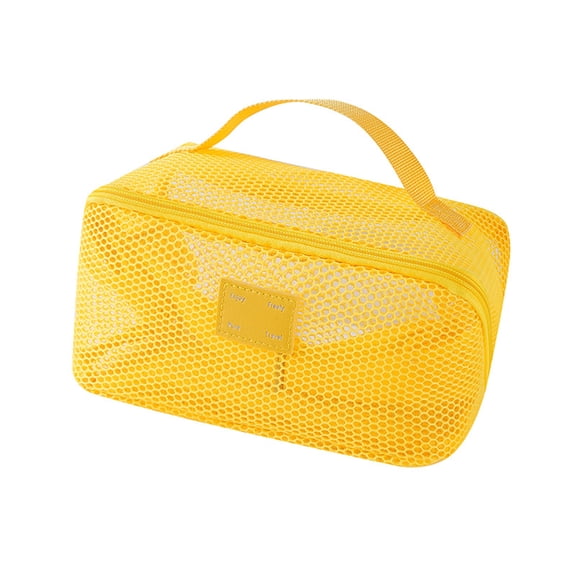 Stylish Transparency Meshes Makeup Pouches with Handle Multi Compartment Storage Organiser For Cosmetics Accessories