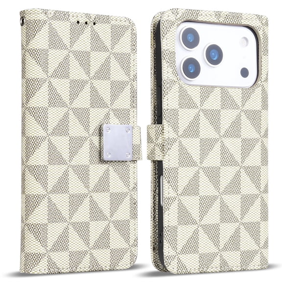 Stylish Triangle Wallet Case for iPhone 17 Pro Max - Yellow
