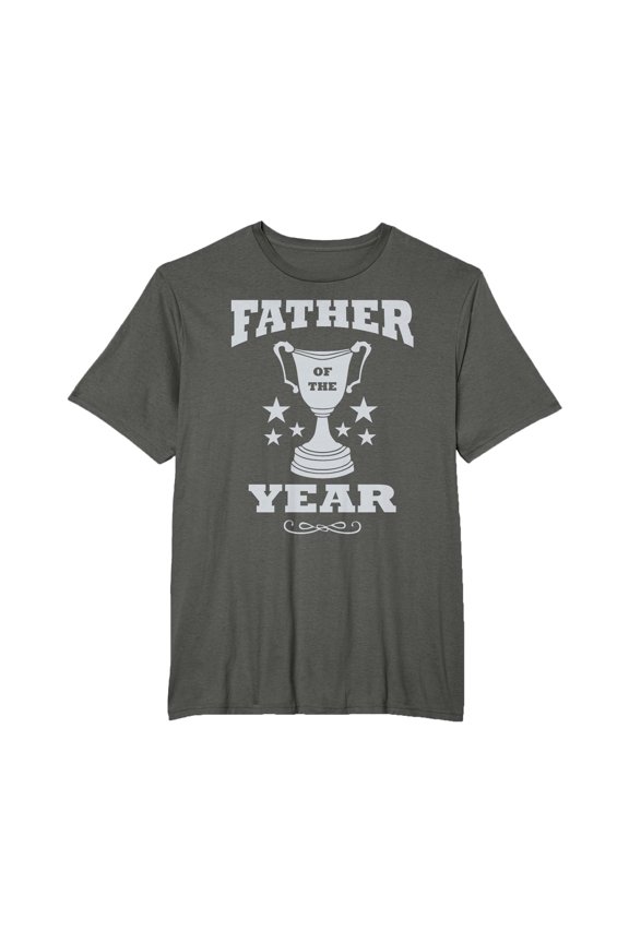 Stylish Trophy Graphic Father of the Year T-Shirt for Proud Dads
