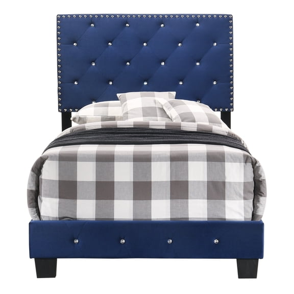 Stylish Twin Bed In Navy Blue Hue