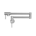 thumbnail image 1 of Stylish 23" Wall Mount Two Handles Kitchen Pot Filler in Brushed Stainless Steel K-145S, 1 of 11