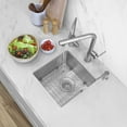 thumbnail image 1 of Stylish Undermount 15" Stainless Steel Single Bowl Kitchen Sink with Grid & Strainer S-317G, 1 of 11