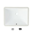 thumbnail image 1 of Stylish Undermount 20 ¾"Wx 15 ½"D White Porcelain Rectangular Bathroom Sink with 2 overflow rings P-200, 1 of 10