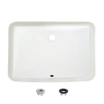 Stylish Undermount 21 ¼"Wx 14 ½"D White Rectangular Bathroom Sink P-203
