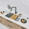 thumbnail image 1 of Stylish Undermount 33" Graphite Black Single Bowl Kitchen Sink with 5 accs S-613WN, 1 of 16