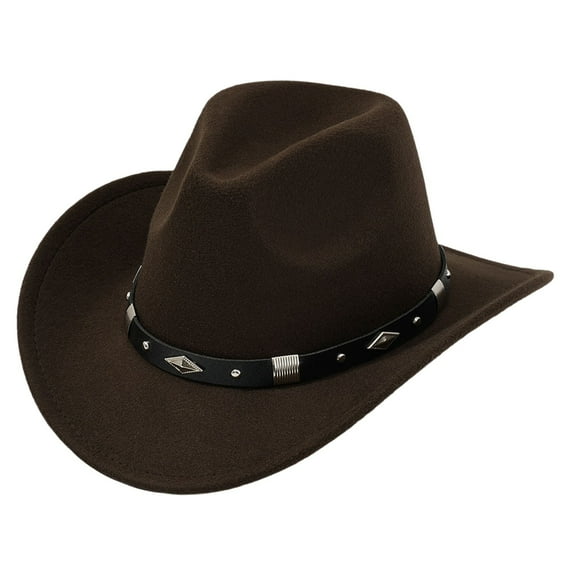 Stylish Unisex Cowboy Hat With Metal For Concerts Outdoor Events And Party Wear Elegant Western Fashion Accessory