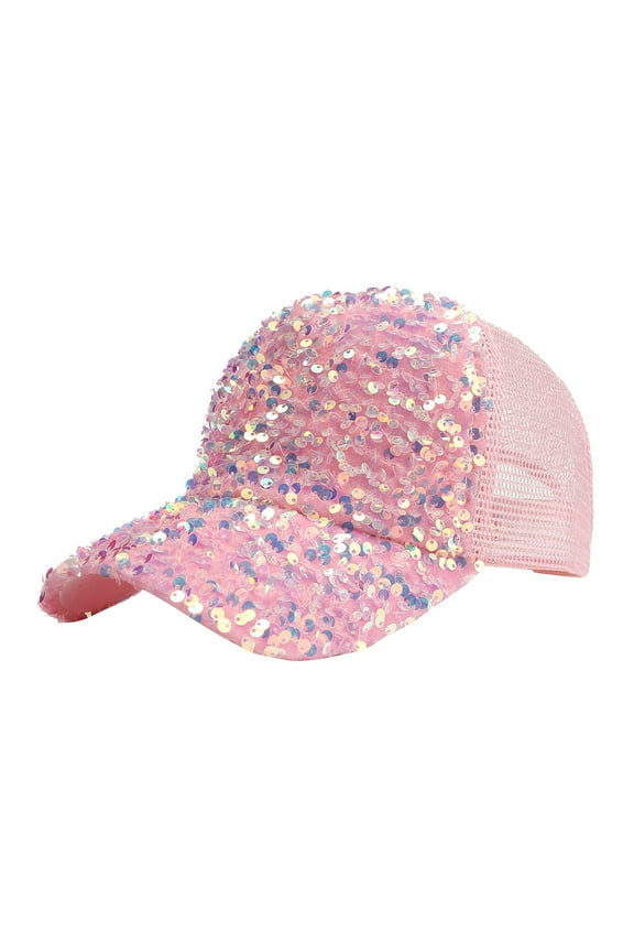 Women Men Sequins Breathable Beach Adjustable Baseball Cap Hop Hat Sun Hat