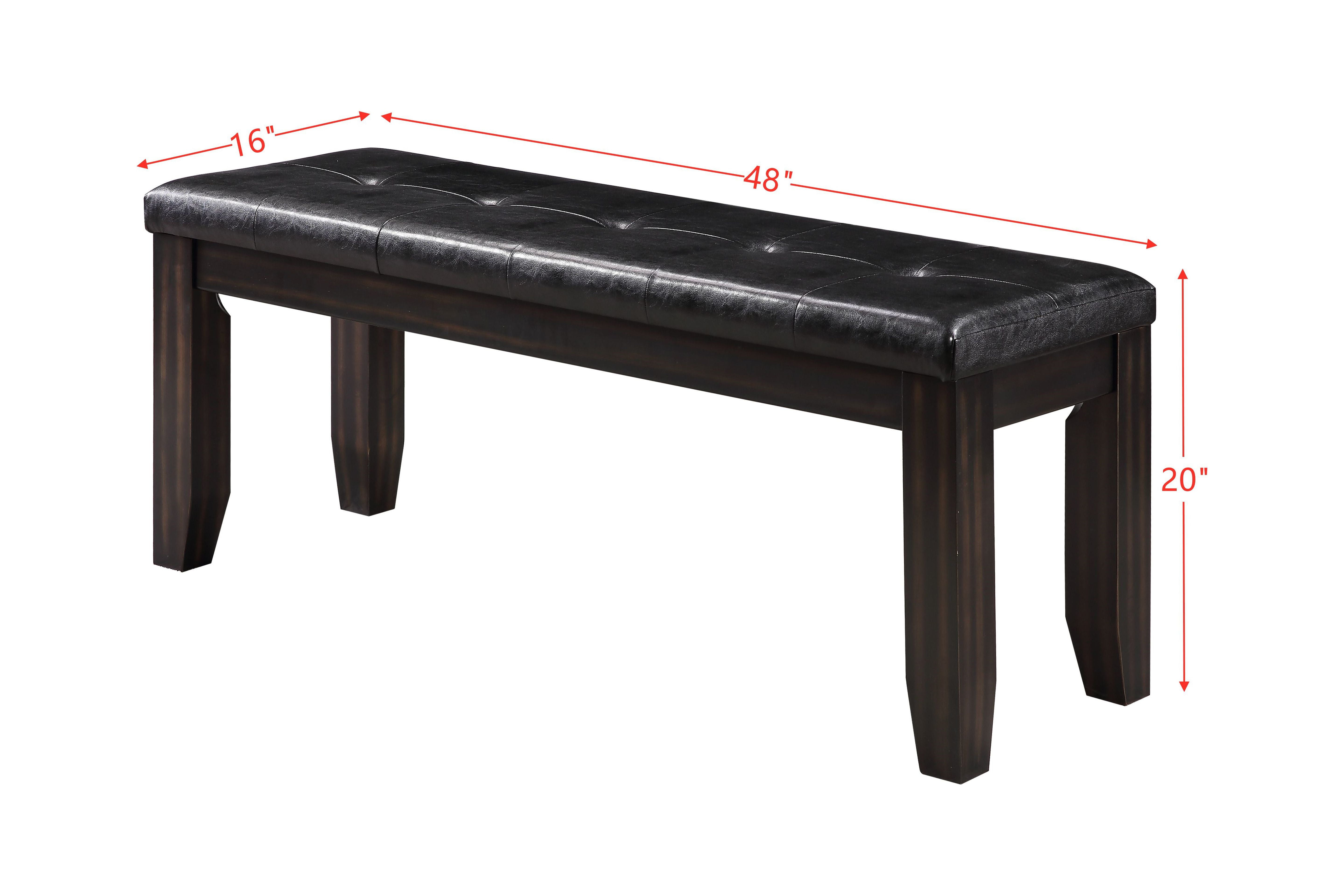 Espresso and Black PU 48" Modern Bench