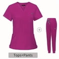 thumbnail image 1 of Stylish V Neck Short Sleeve Hospital Nurse Uniforms Hospital Nurse Work Clothese Scrub Sets 2PCS, 1 of 7