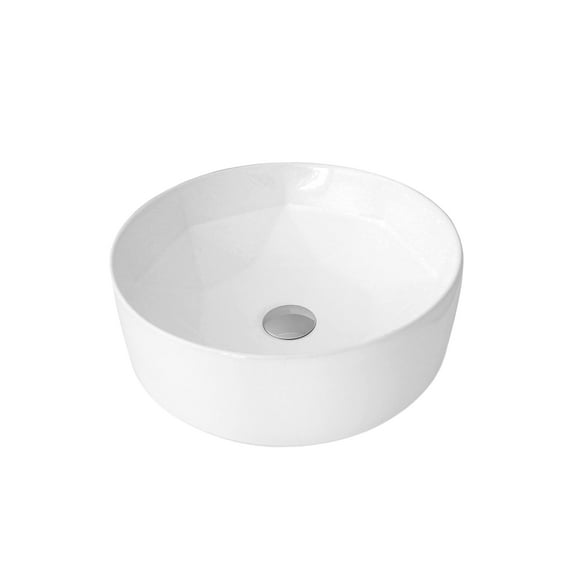 Stylish Vessel 16" White Porcelain Round Bathroom Sink P-228H