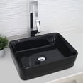 thumbnail image 1 of Stylish Vessel 18" Porcelain Rectangular Bathroom Sink Black P-223N, 1 of 9