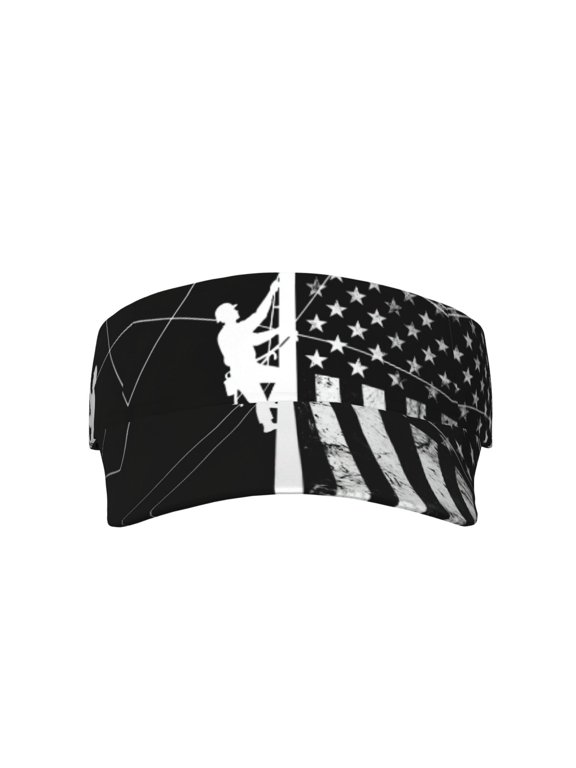 Stylish Visor Cap Lineman Flag Sun Hat for Women Men Running, Beach, Golf, Tennis