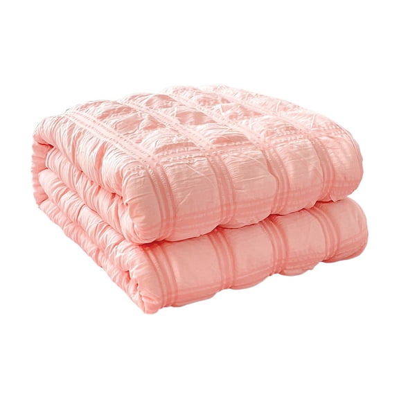 Stylish Voile Washed Summer Quilt - Soft Gauze Lightweight Comforter for All Seasons, Breathable & Machine Washable, Perfect Gift Choice for Hot Weather Pink