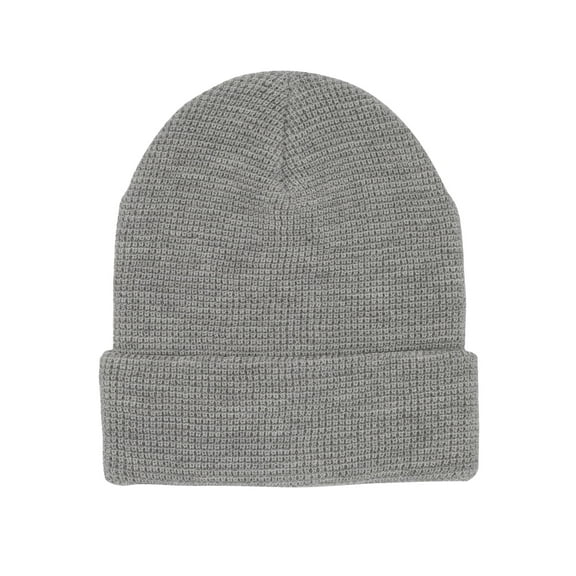 Stylish Waffle Knit Cuff Beanie -  Warm & Versatile Winter Hat For Mens Womens, Grey