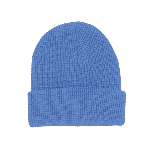 Stylish Waffle Knit Cuff Beanie - Warm & Versatile Winter Hat For Mens Womens, Sky Blue
