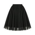 thumbnail image 1 of Stylish Waist Pleated Mesh Skirt Soft Drape Mid Length A-Line Design for Everyday Wear and in Large Sizes, 1 of 2