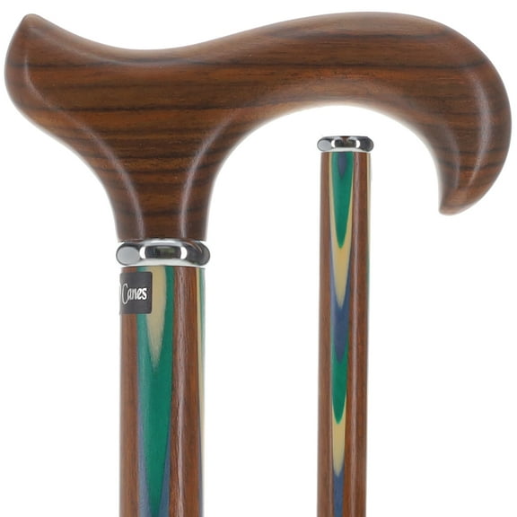 Stylish Walking Sticks Derby Walking Canes with Wood Shaft and Pewter Collar Colorful Cane Best Gift for Men and Women Portable Wooden Derby Cane Safe to Walk.