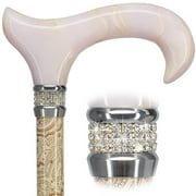 Stylish Walking Sticks – Rhinestone Collar Designer Adjustable Canes Colorful – Best Gift for Men and Women Light Weight Aluminum Shaft & Safe to Walk