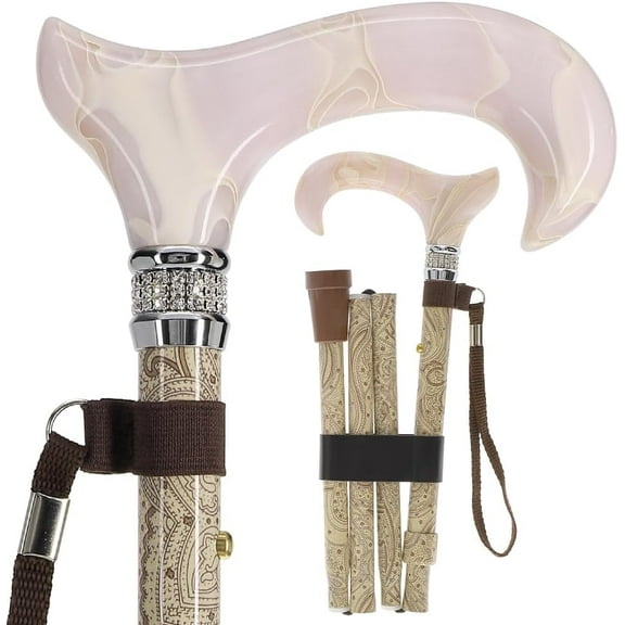 Stylish Walking Sticks – Rhinestone Collar Designer Adjustable Canes Colorful – Best Gift for Men and Women Light Weight Aluminum Shaft & Safe to Walk