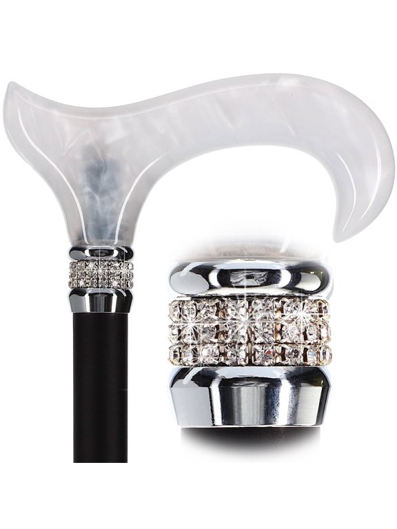Stylish Walking Sticks – Rhinestone Collar Designer Adjustable Canes Colorful – Best Gift for Men and Women Light Weight Aluminum Shaft & Safe to Walk
