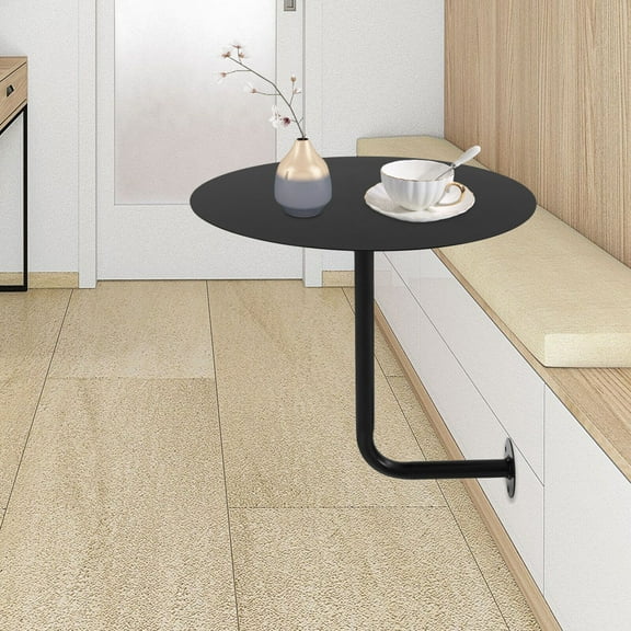 Stylish Wall-Mounted Round Table,Pub Round Table  Space-Saving Iron Coffee Table for Modern Homes, Bars & Offices  Durable & Elegant Design