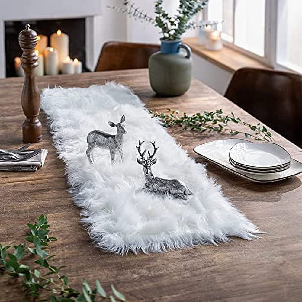 Fur table runner discount