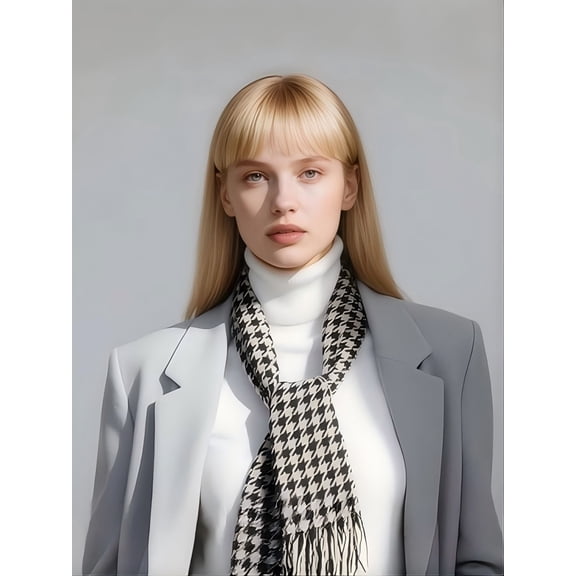 Women Winter Plaid Wrap Warm Scarf Oversized Soft Shawl for Work, Travel & Outdoor Use