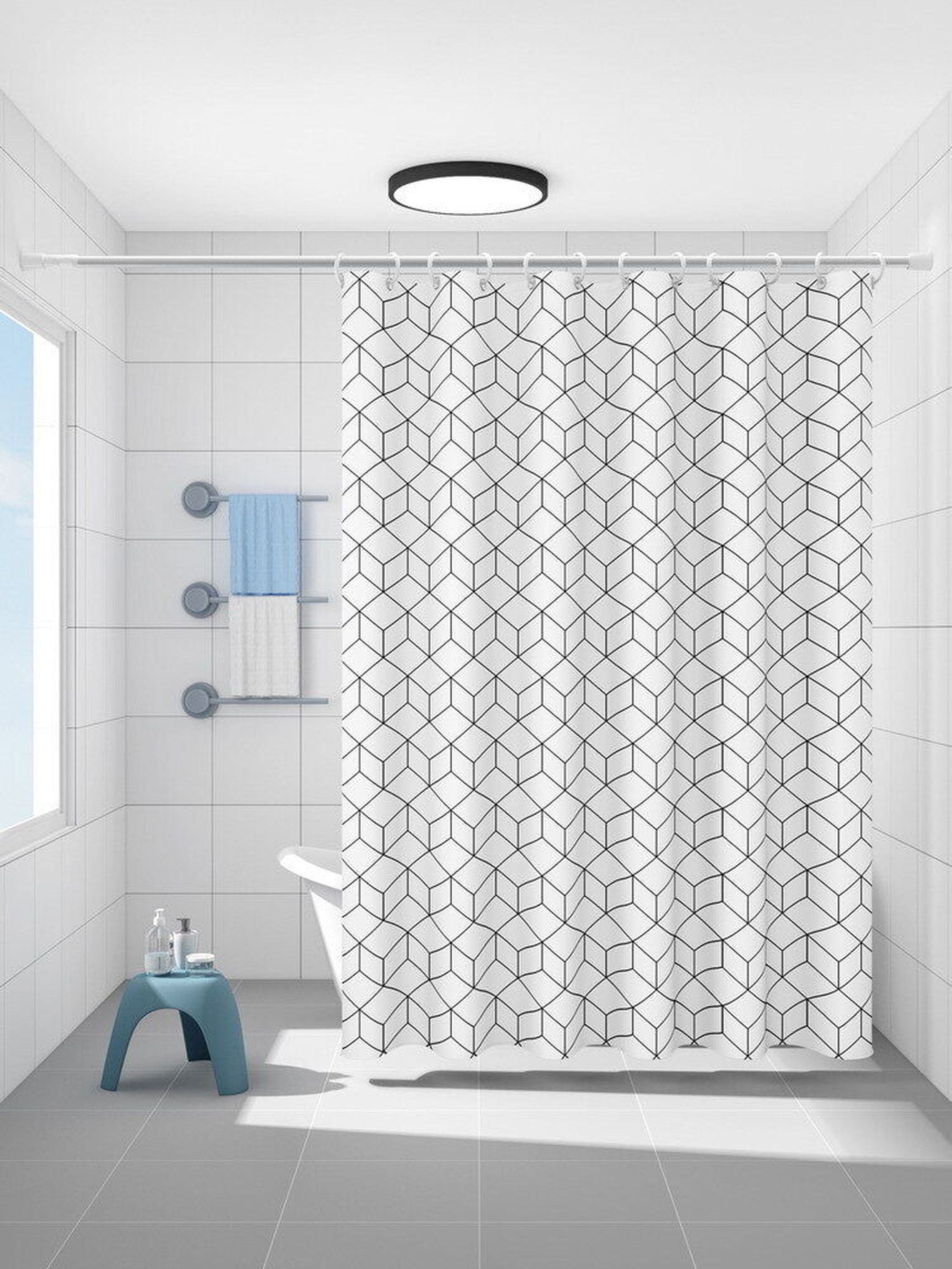 Stylish WaterResistant Shower Curtain Sleek Waterproof Material for