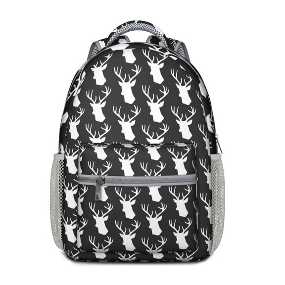 Stylish Waterproof Bookbag for College Students - Artistic Hunting & Forest Design Backpack with Padded Straps, Durable & Organized Storage for Commuters