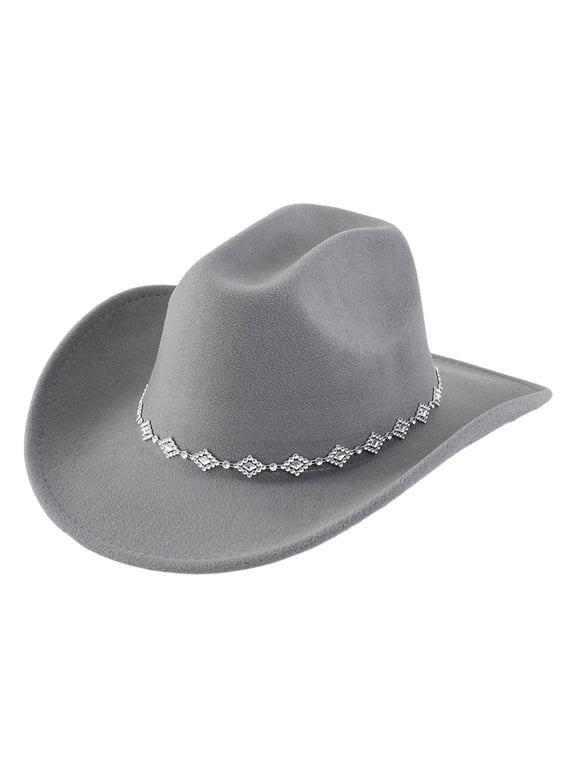 Stylish Western Cowboy Hat Bohemian Fedora for Men and Women with Rhinestone for Casual and Event Wear Fashion Accessory
