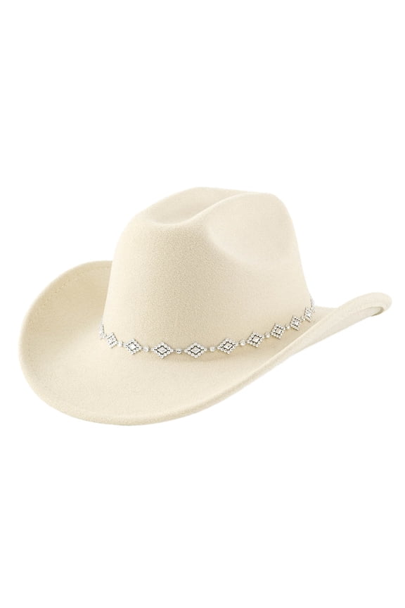 Stylish Western Cowboy Hat Bohemian Fedora for Men and Women with Rhinestone for Casual and Event Wear Fashion Accessory
