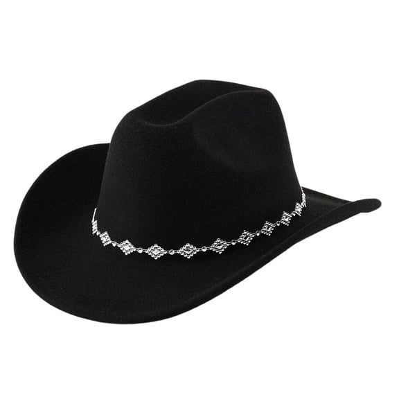 Stylish Western Cowboy Hat Bohemian Fedora for Men and Women with Rhinestone for Casual and Event Wear Fashion Accessory