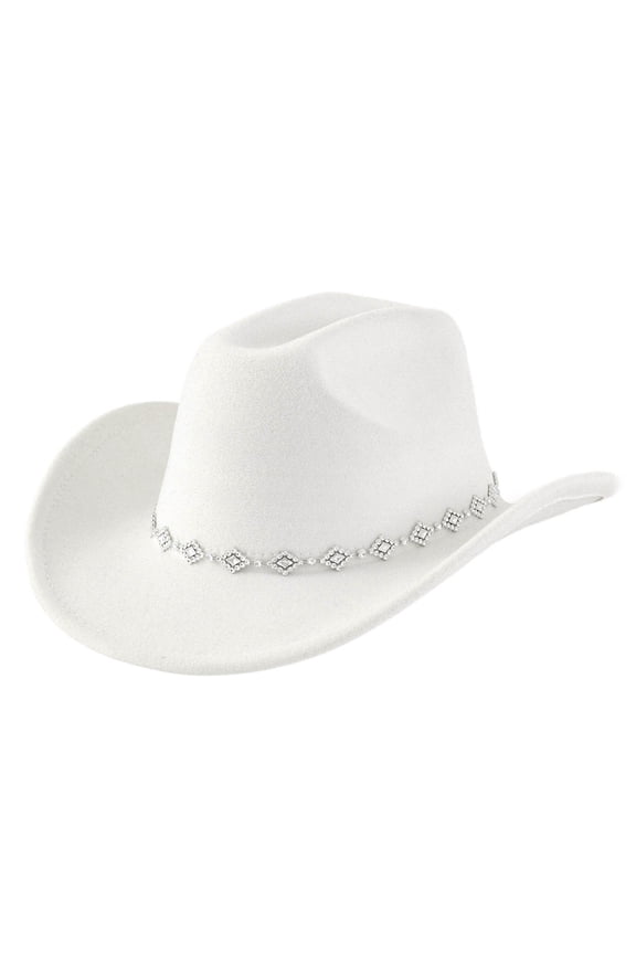 Stylish Western Cowboy Hat Bohemian Fedora for Men and Women with Rhinestone for Casual and Event Wear Fashion Accessory