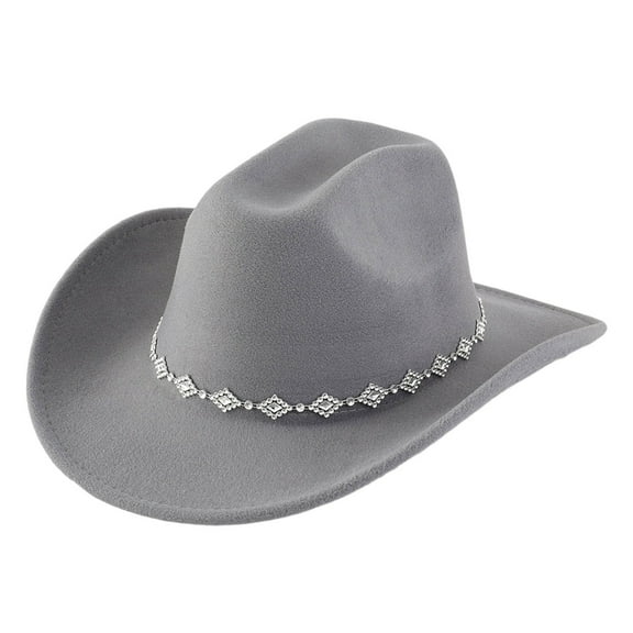 Stylish Western Cowboy Hat Bohemian Fedora for Men and Women with Rhinestone for Casual and Event Wear Fashion Accessory