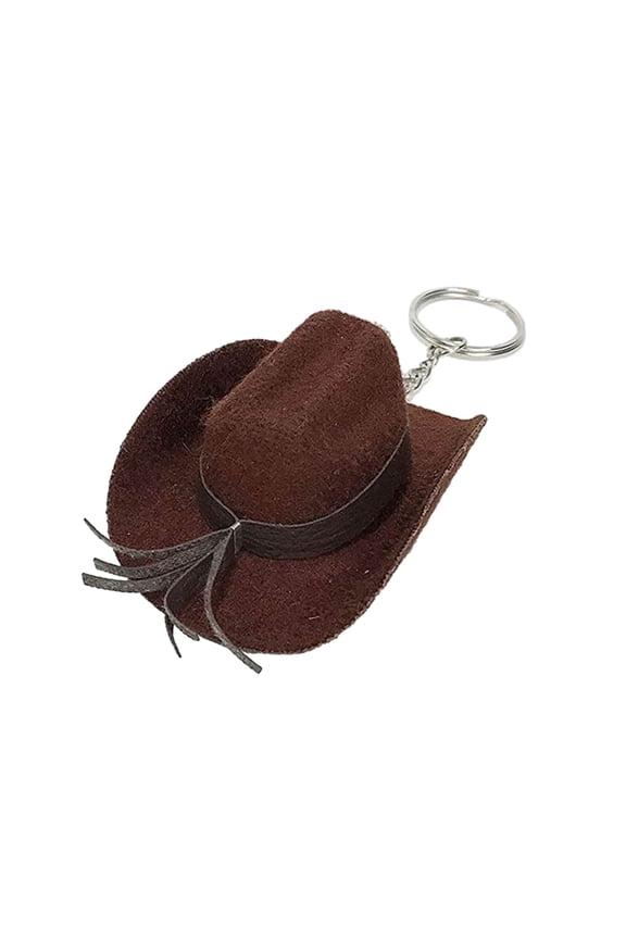 Stylish Western Cowboy Hat Keychain Pendant Practical Leather Keyrings Portable Bag Key Chain Decoration for Women