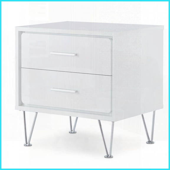 Stylish White 2-Drawer Coffee Table with Hairpin Legs, Space-Saving Storage for Living Room