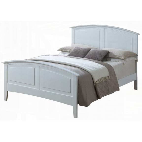 King Size Solid Wood Platform Bed Frame with No Box Spring, White for Bedroom