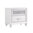 thumbnail image 1 of Stylish White Nightstand With 2 Drawers And Acrylic Crystal Ornaments Fascinating 2 In Dazzling Accents, 1 of 4