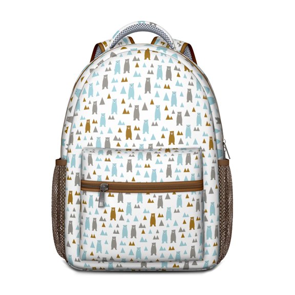 Stylish Winter Bear Backpack - Waterproof School Bag with Hunting Wild Design, Padded Straps & Organized Storage for Commuters