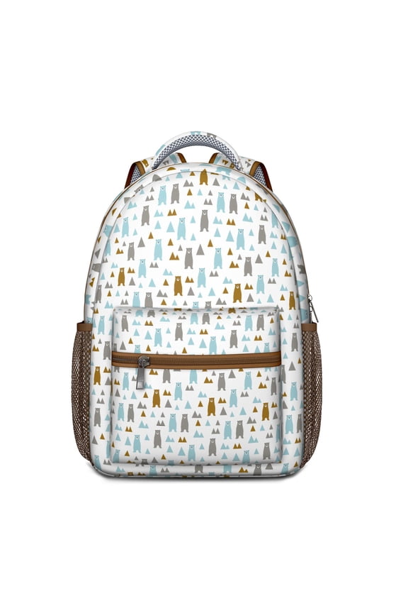 Stylish Winter Bear Backpack - Waterproof School Bag with Hunting Wild Design, Padded Straps & Organized Storage for Commuters