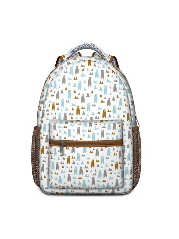 Stylish Winter Bear Backpack - Waterproof School Bag with Hunting Wild Design, Padded Straps & Organized Storage for Commuters